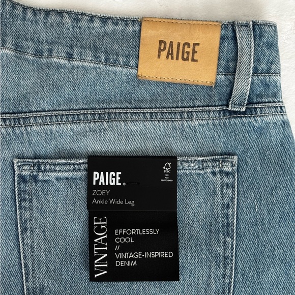PAIGE VINTAGE Zoey Rumors with Rock Hem Ankle Wide Leg Jeans--NWT--33 - Picture 10 of 15